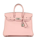 New Hermes Birkin 25 Rose Sakura Swift Palladium Hardware
