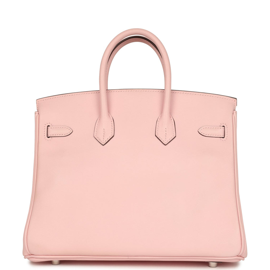 New Hermes Birkin 25 Rose Sakura Swift Palladium Hardware