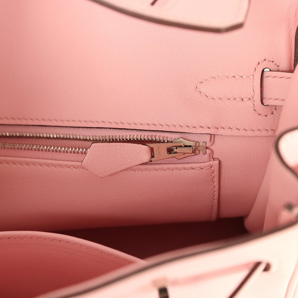 New Hermes Birkin 25 Rose Sakura Swift Palladium Hardware
