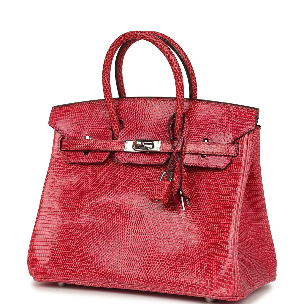 New Hermes Birkin 25 Fuchsia Varanus Niloticus Lizard Palladium Hardware