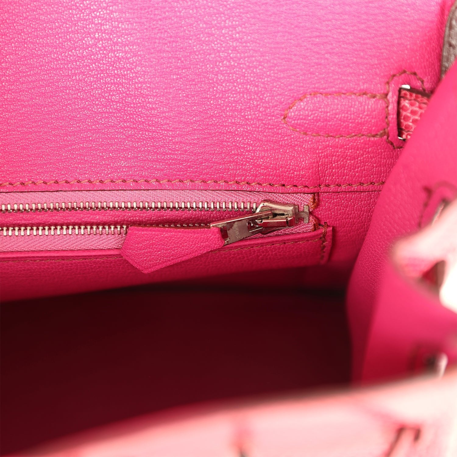 Vintage Hermes Birkin 25 Fuchsia Varanus Niloticus Lizard Palladium Hardware