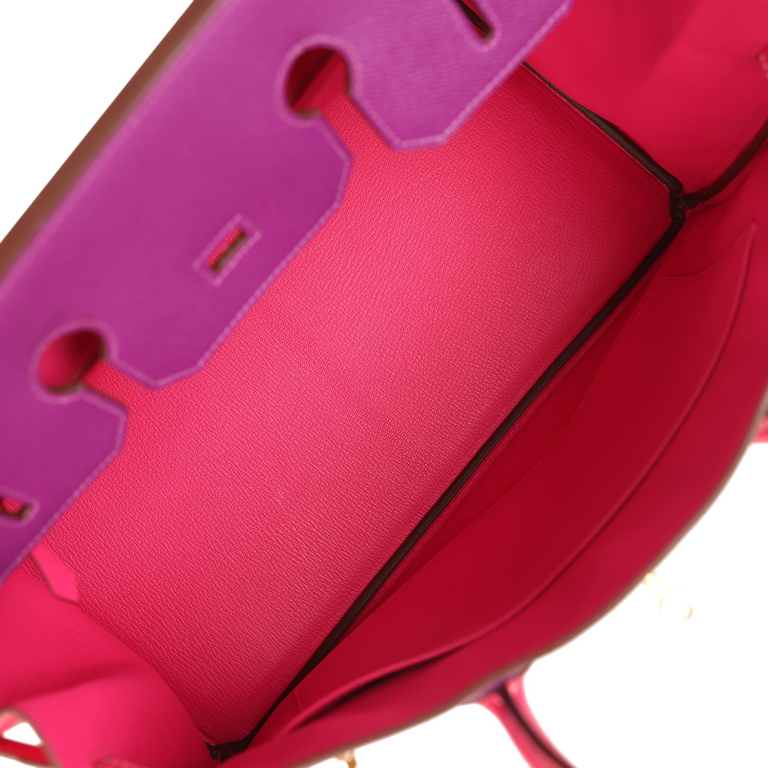 Pre-owned Hermes Special Order (HSS) Birkin 35 Rose Tyrien and Violet Epsom Gold Hardware