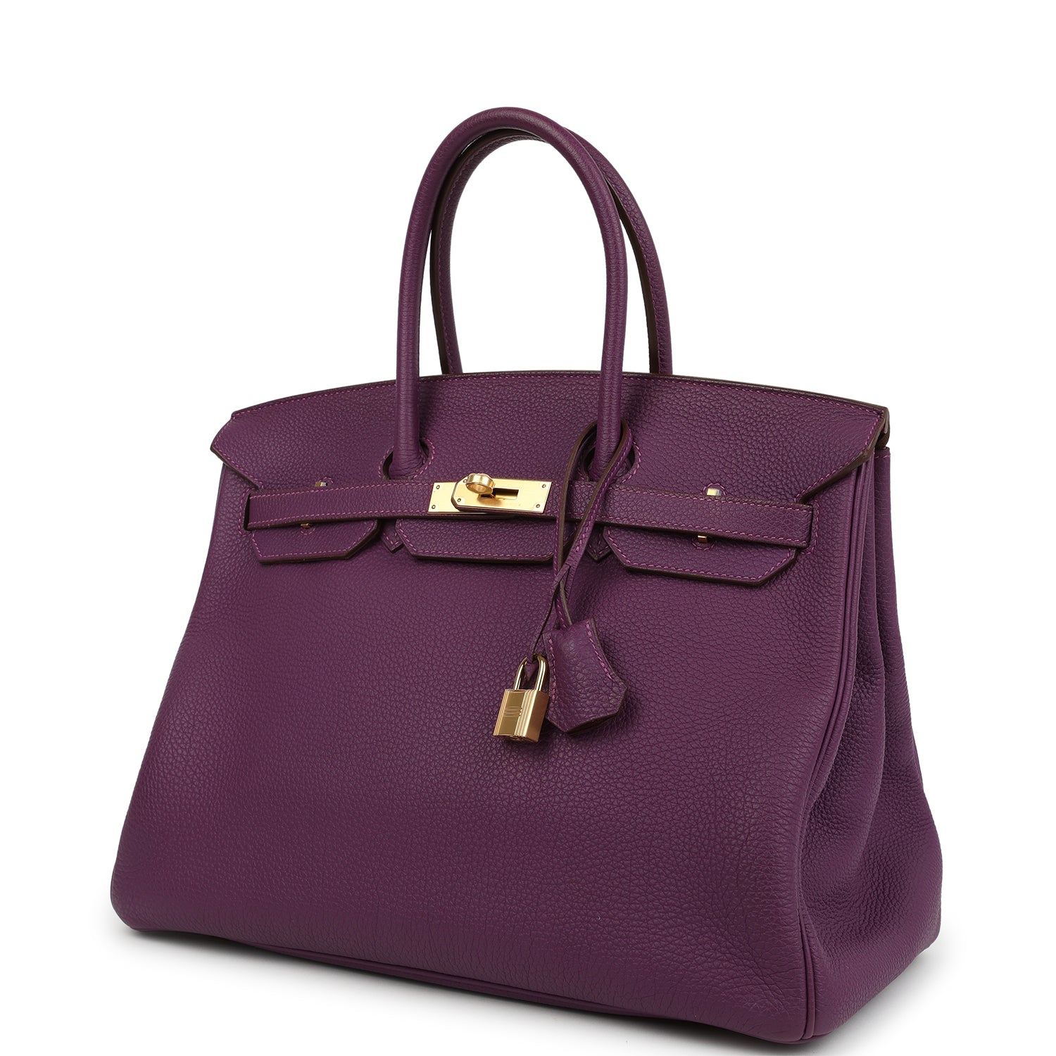 Pre-owned Hermes Birkin 35 Anemone Togo Gold Hardware
