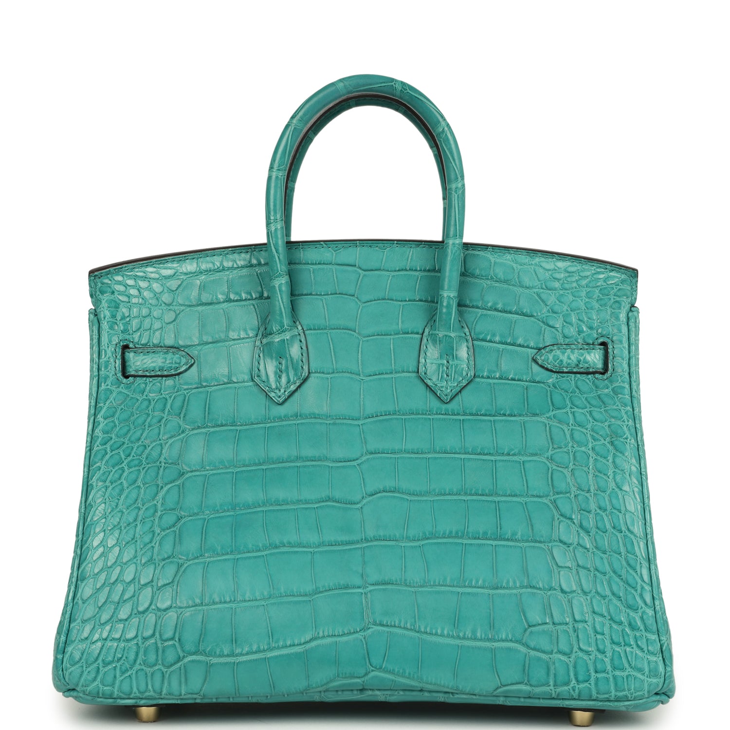 Hermes Birkin 25 Bleu Paon Matte Alligator Gold Hardware