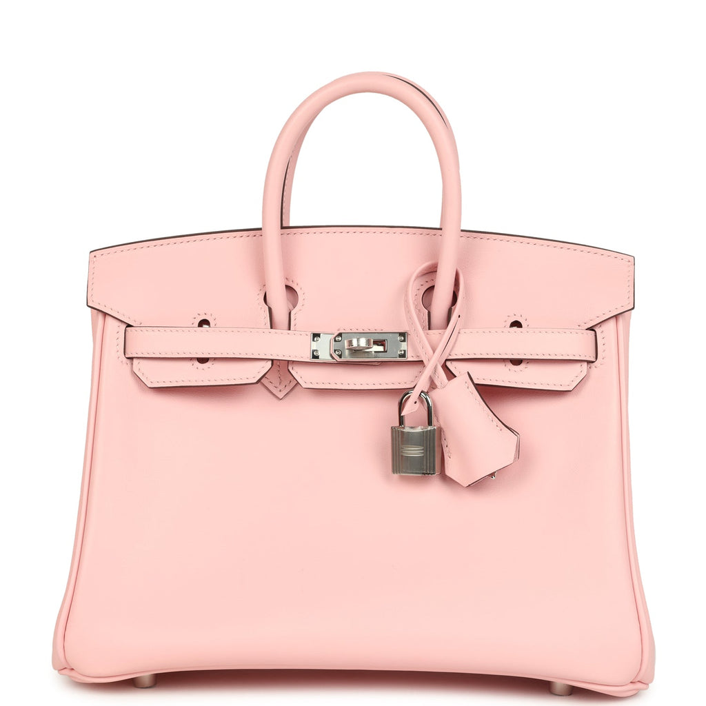 New Hermes Birkin 25 Rose Sakura Jonathan Palladium Hardware
