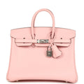 New Hermes Birkin 25 Rose Sakura Jonathan Palladium Hardware