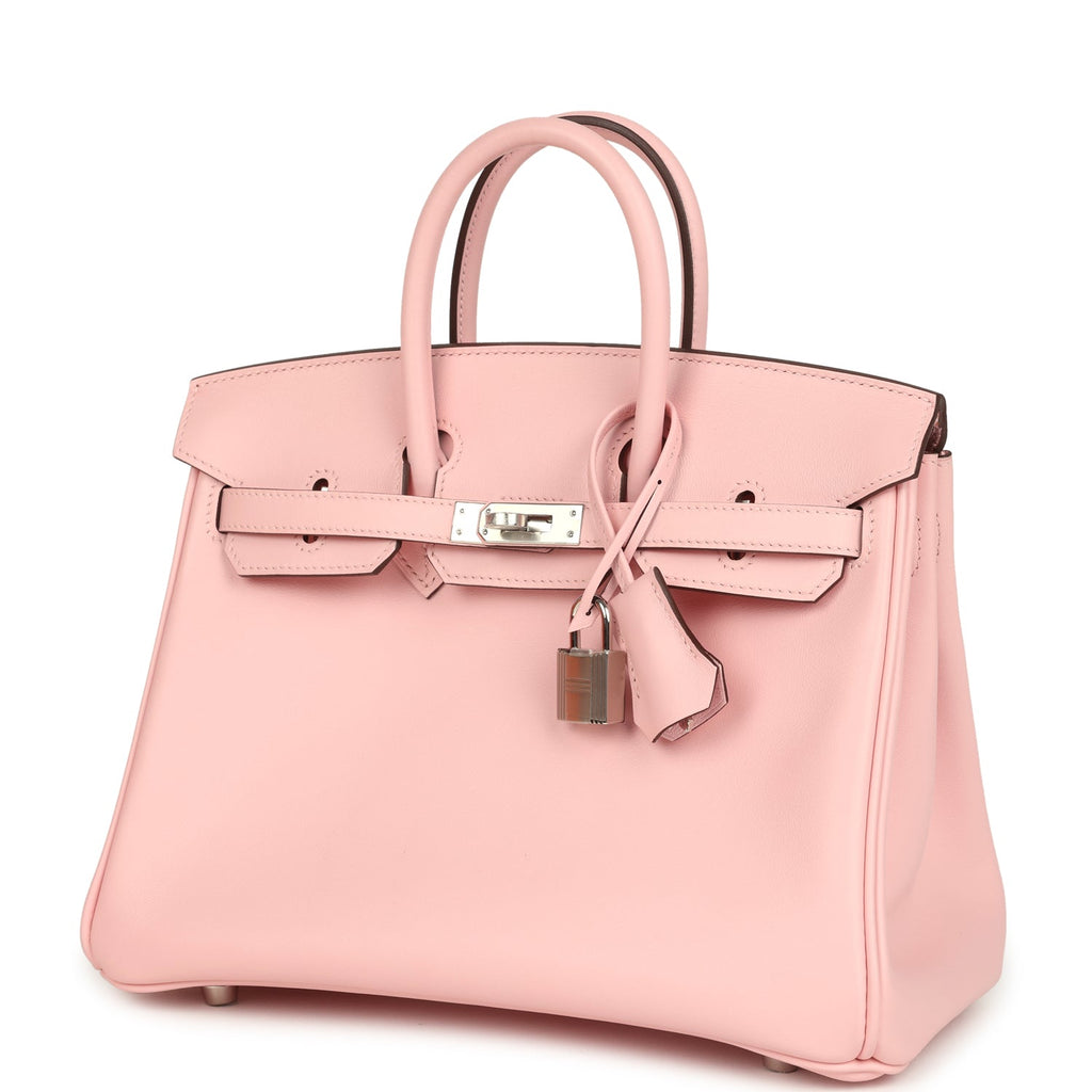 New Hermes Birkin 25 Rose Sakura Jonathan Palladium Hardware