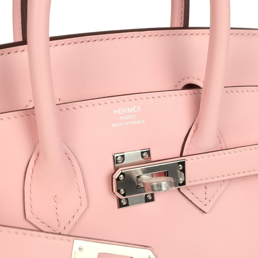 New Hermes Birkin 25 Rose Sakura Jonathan Palladium Hardware