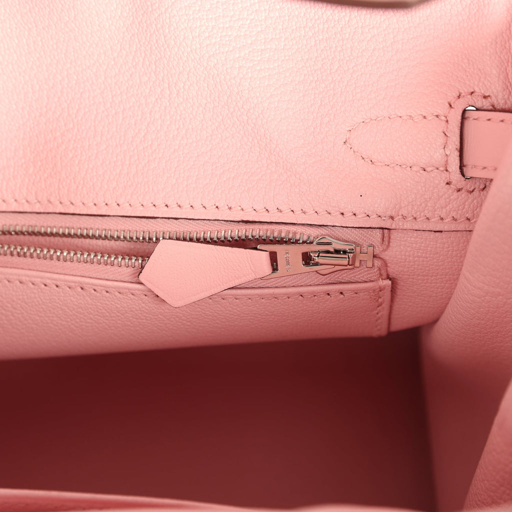 New Hermes Birkin 25 Rose Sakura Jonathan Palladium Hardware