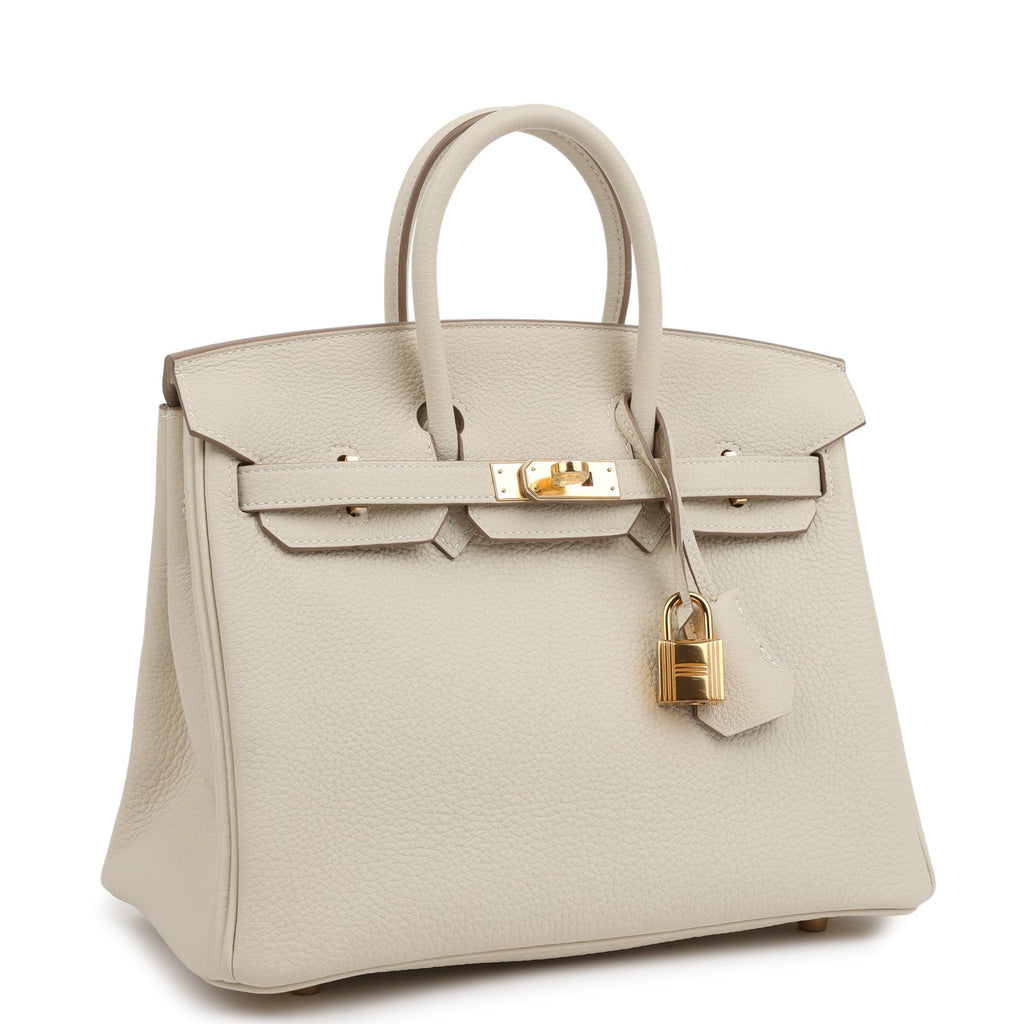 Hermes Birkin 25 Craie Togo Gold Hardware