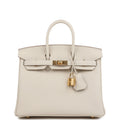 Hermes Birkin 25 Craie Togo Gold Hardware