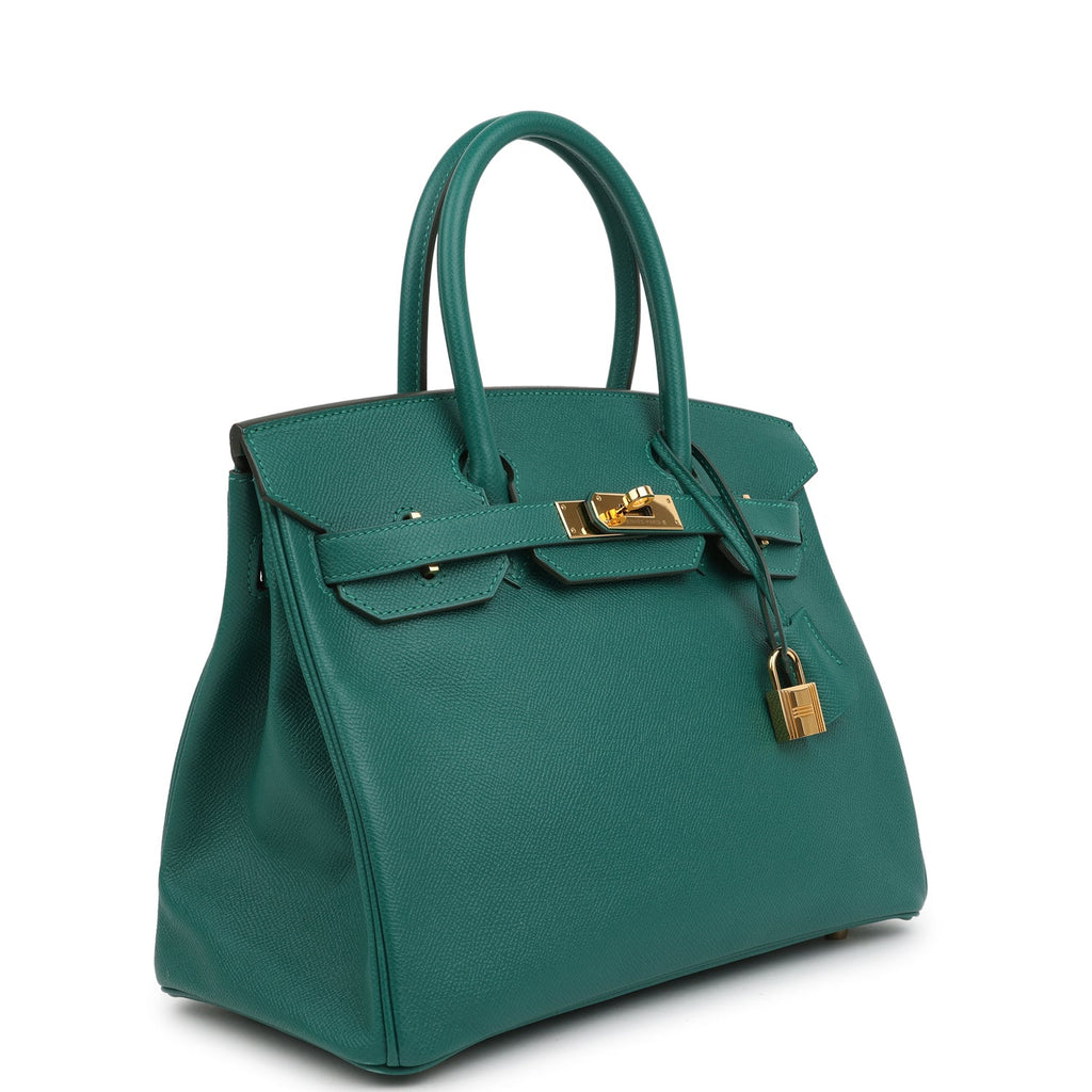 New Hermes Birkin 30 Malachite Epsom Gold Hardware