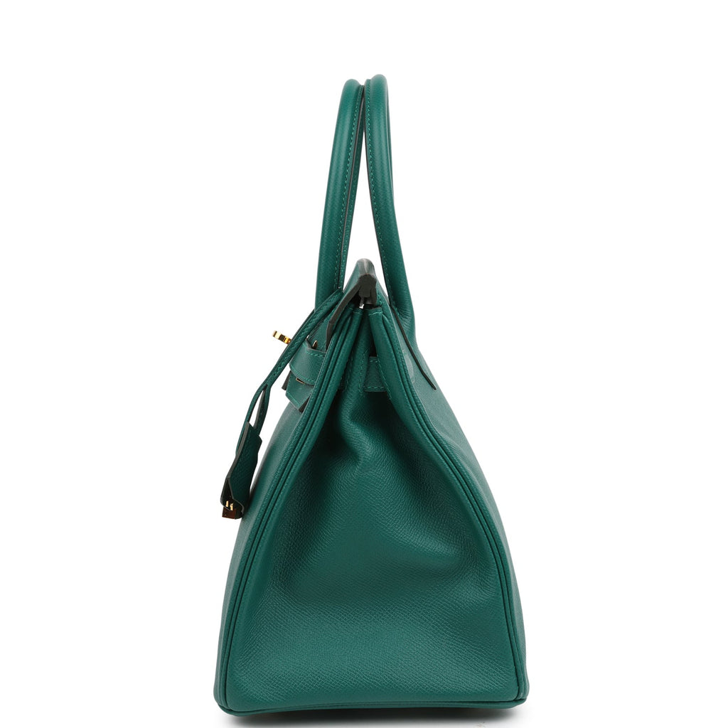 New Hermes Birkin 30 Malachite Epsom Gold Hardware