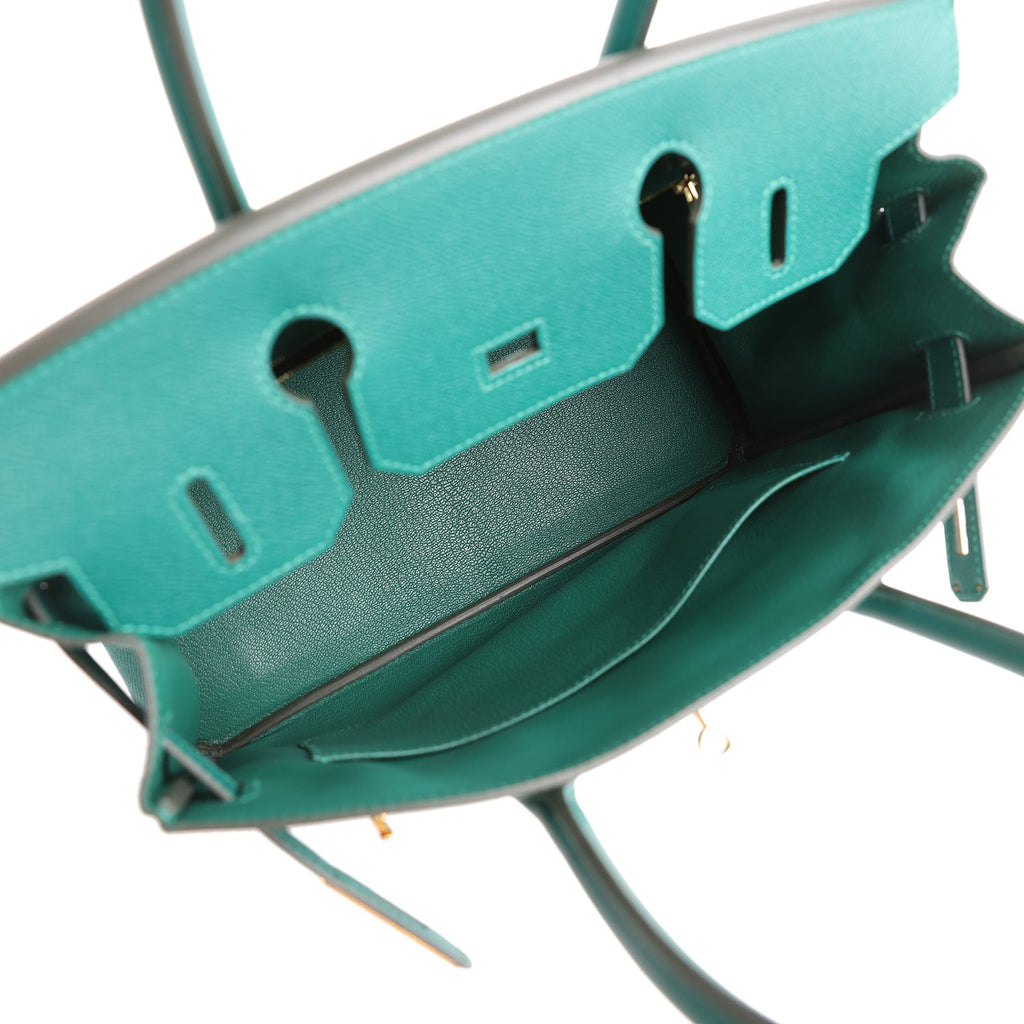 New Hermes Birkin 30 Malachite Epsom Gold Hardware