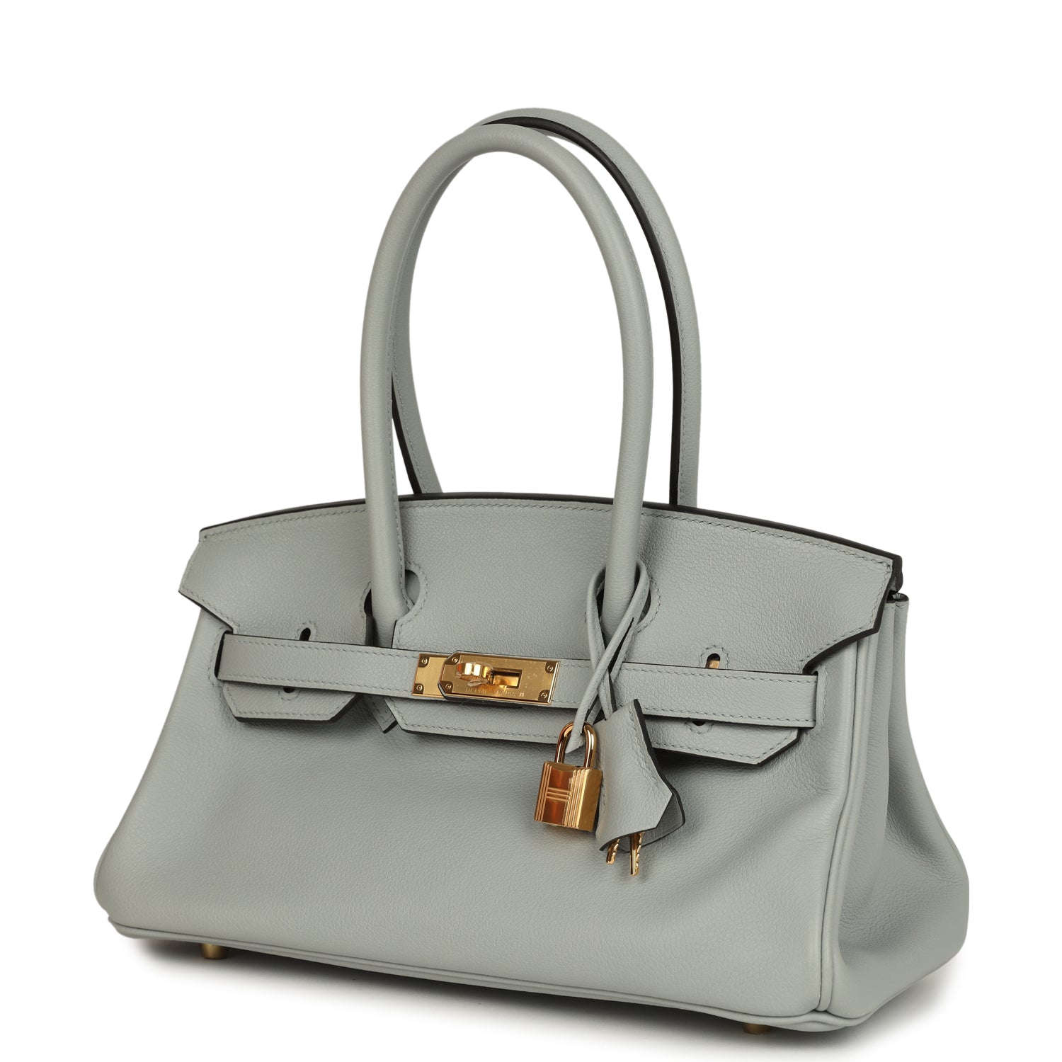 Hermes Shoulder Birkin Light 29 Bleu Glacier Evercolor Gold Hardware