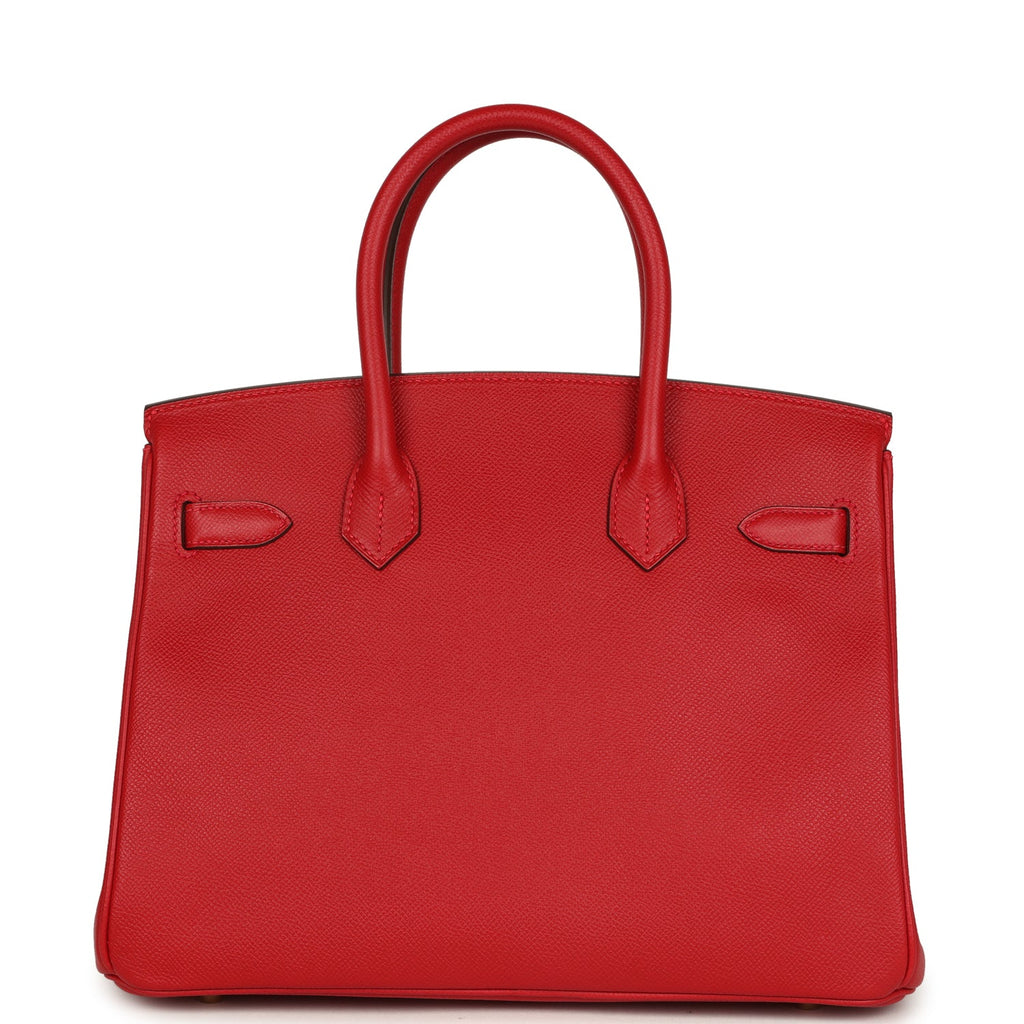 Pre-owned Hermes Birkin 30 Rouge Casaque Epsom Gold Hardware