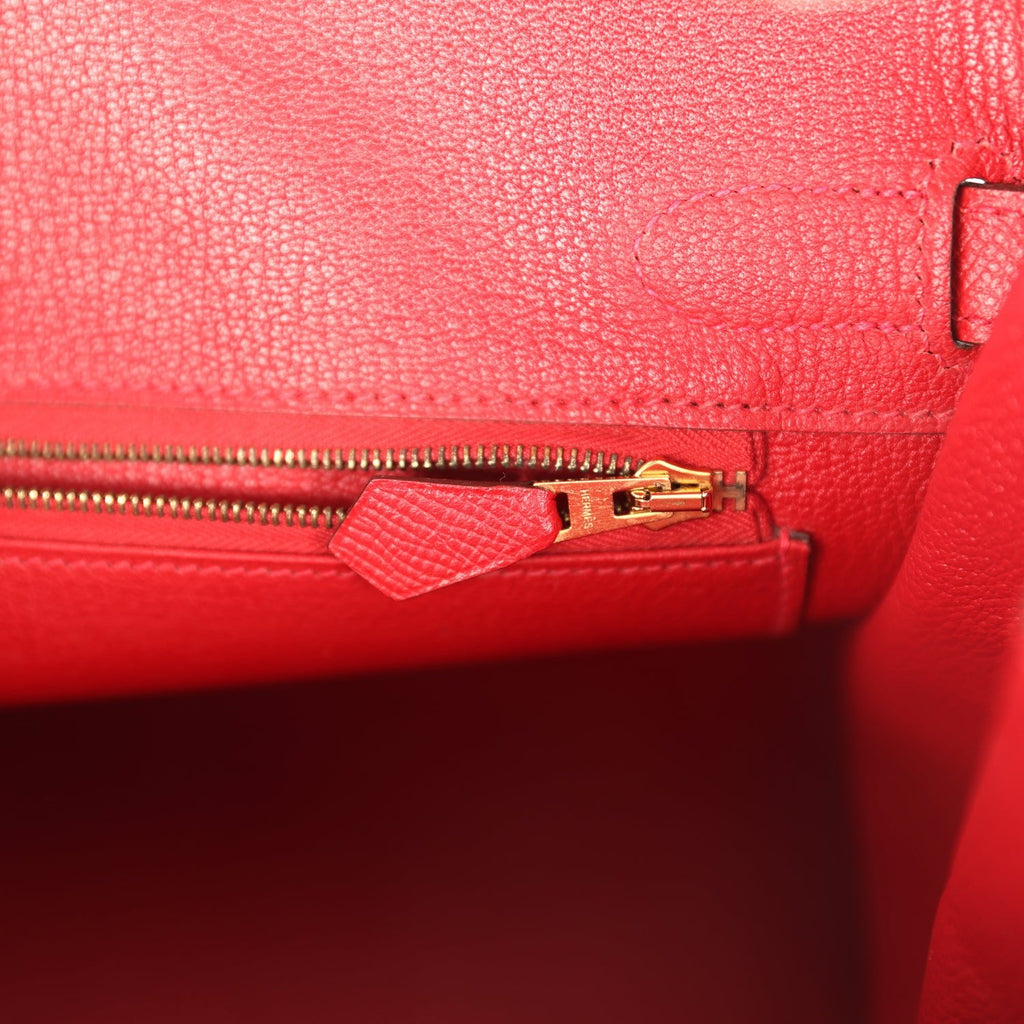 Pre-owned Hermes Birkin 30 Rouge Casaque Epsom Gold Hardware