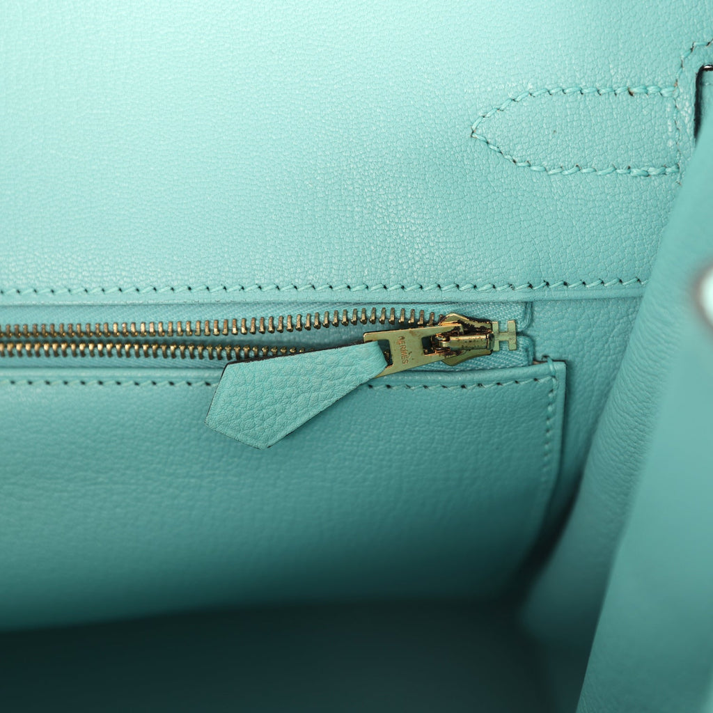 New Hermes Birkin 35 Bleu Atoll Togo Gold Hardware