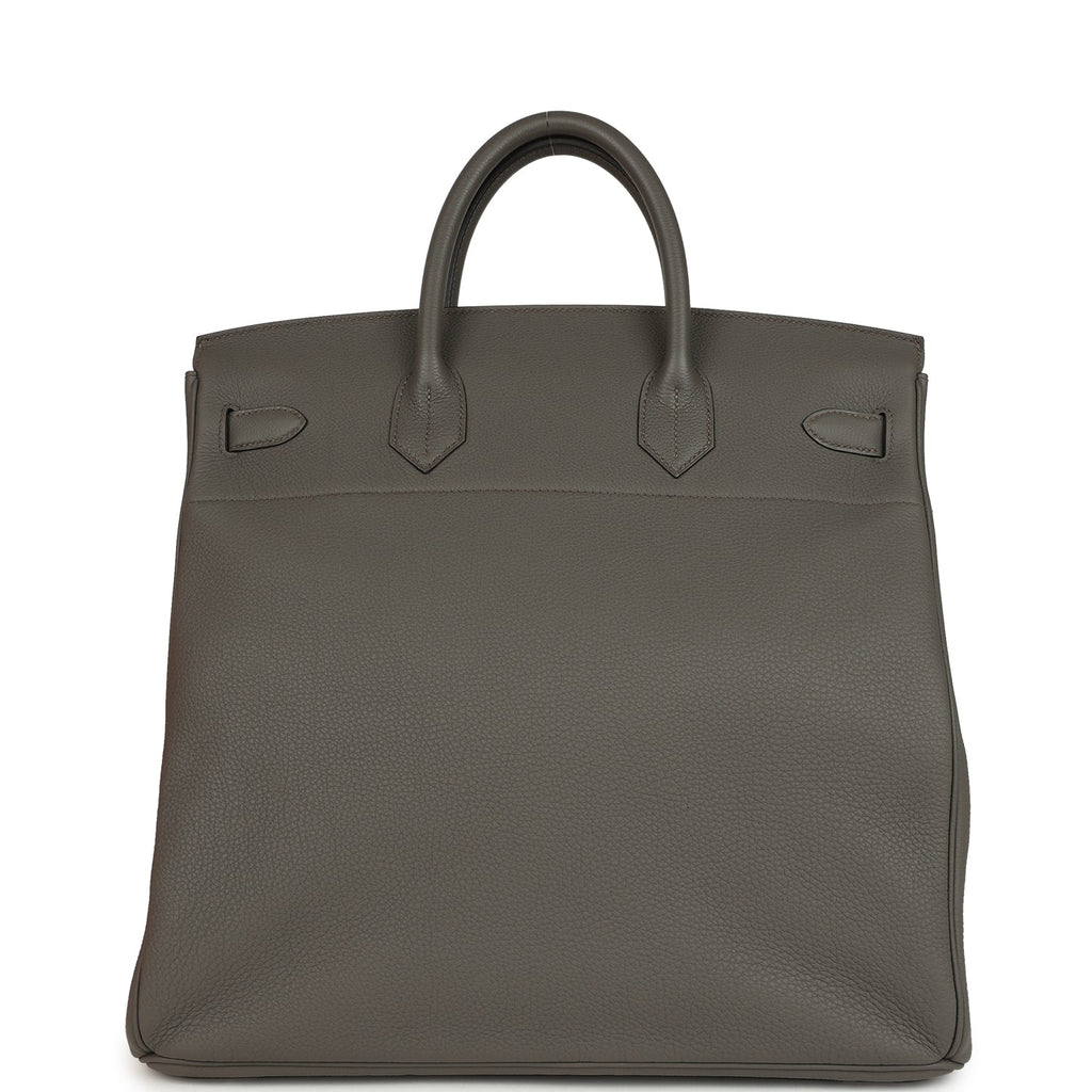 Pre-owned Hermes HAC Birkin 40 Etain Togo Palladium Hardware