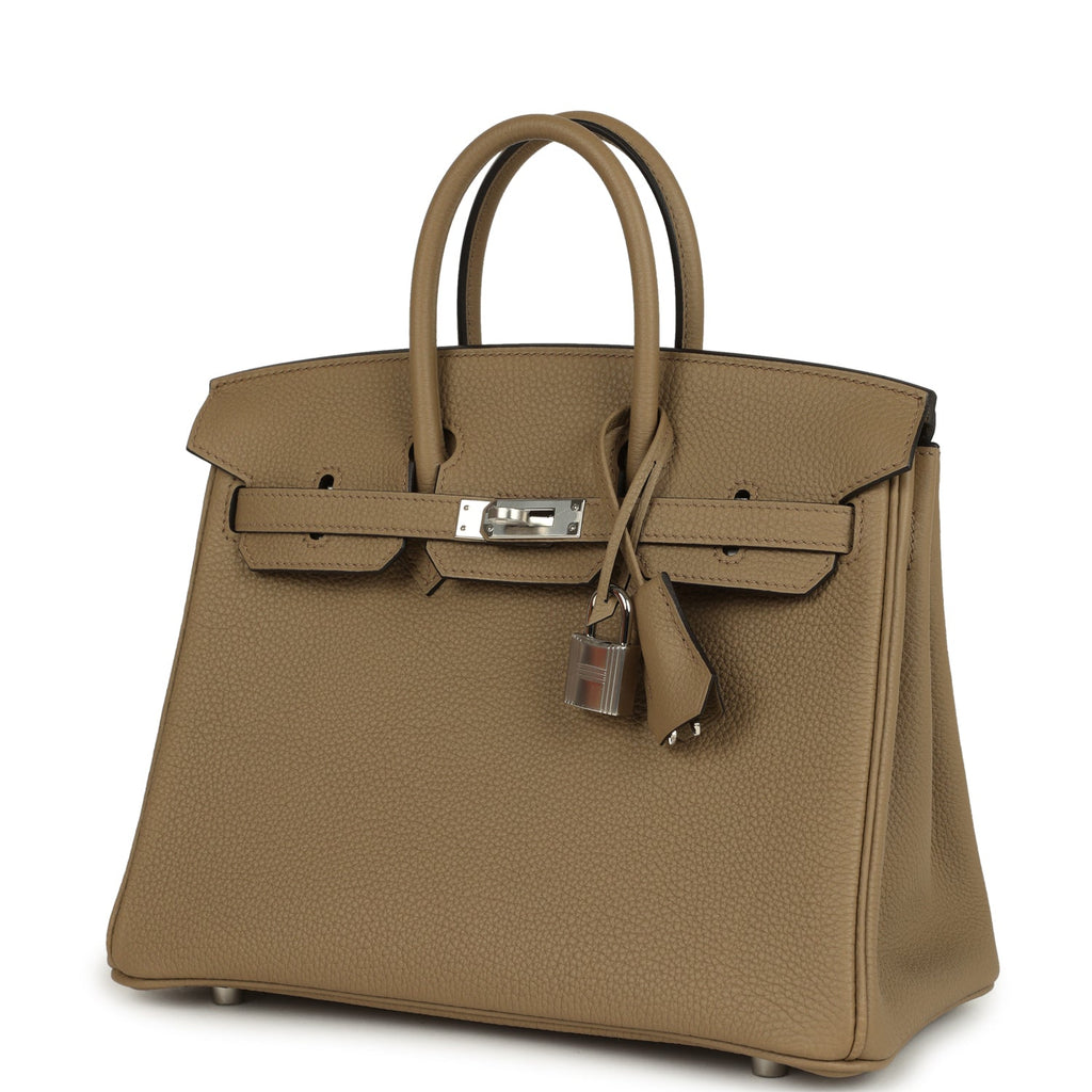 Hermes Birkin 25 Beige Marfa Togo Palladium Hardware