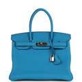 Hermes Birkin 30 Bleu Zanzibar Verso Togo Palladium Hardware