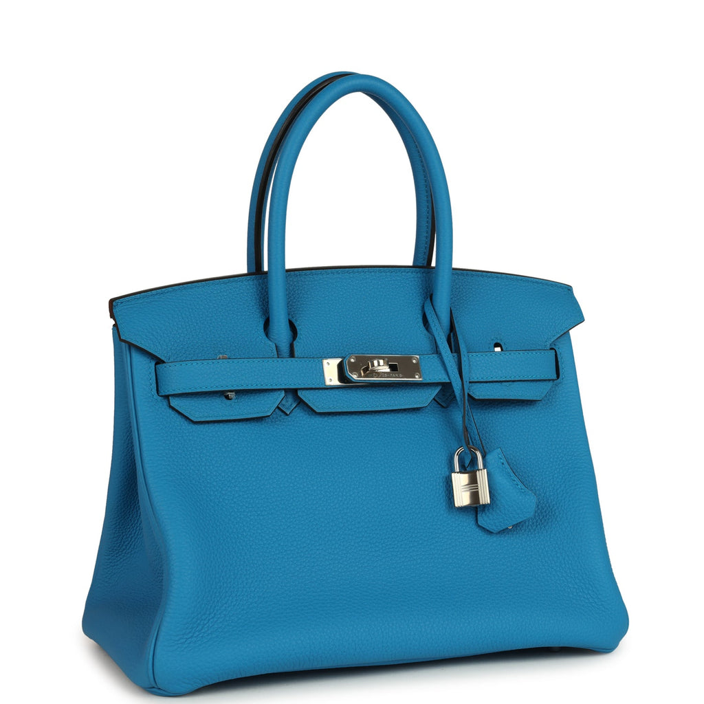 Hermes Birkin 30 Bleu Zanzibar Verso Togo Palladium Hardware