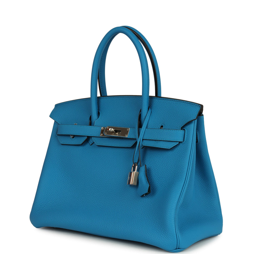 Hermes Birkin 30 Bleu Zanzibar Verso Togo Palladium Hardware