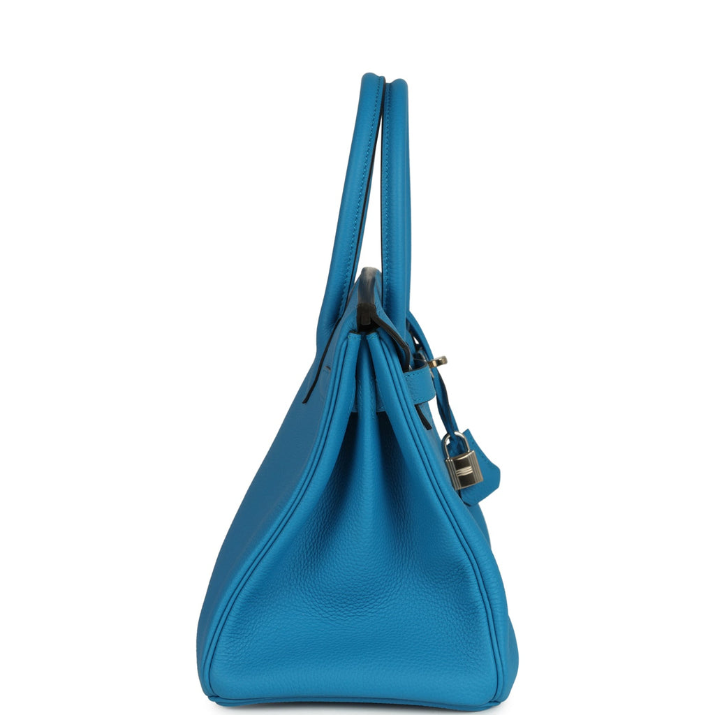 Hermes Birkin 30 Bleu Zanzibar Verso Togo Palladium Hardware