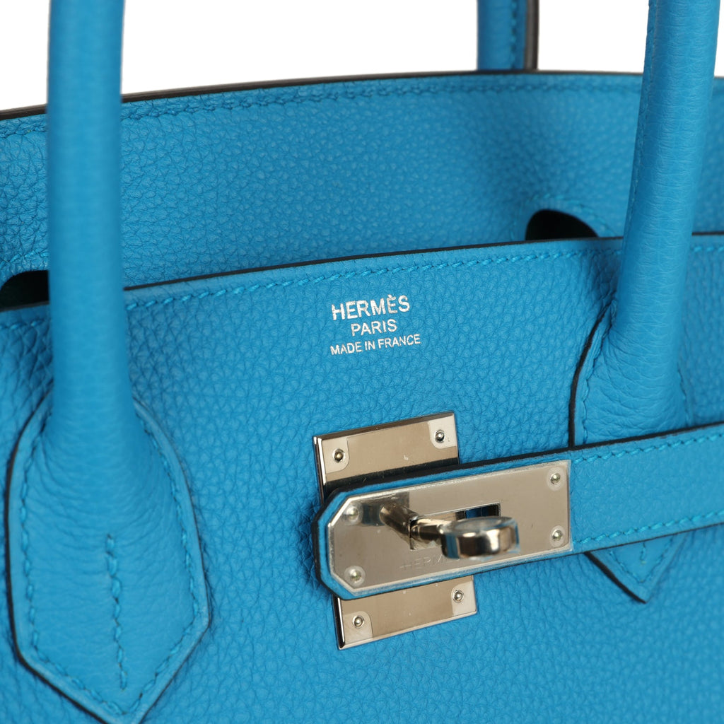Hermes Birkin 30 Bleu Zanzibar Verso Togo Palladium Hardware