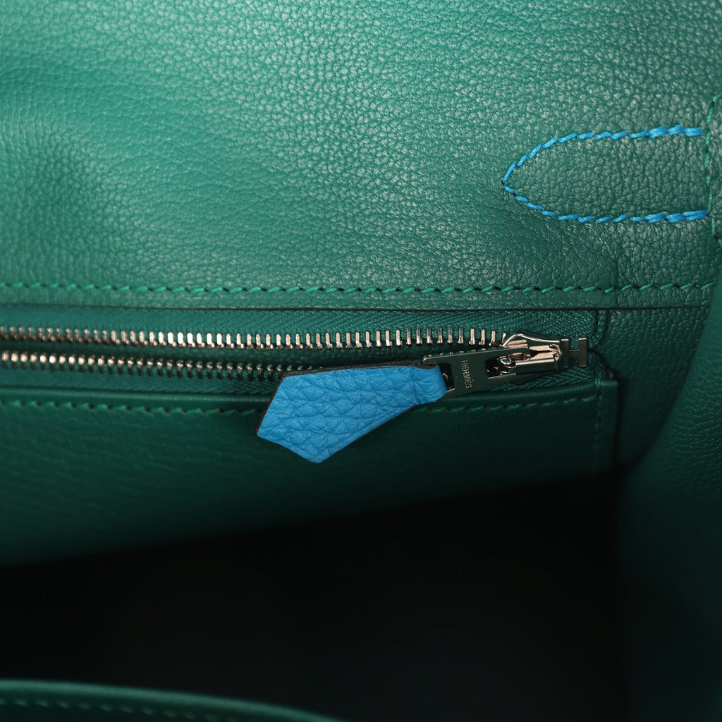 Hermes Birkin 30 Bleu Zanzibar Verso Togo Palladium Hardware