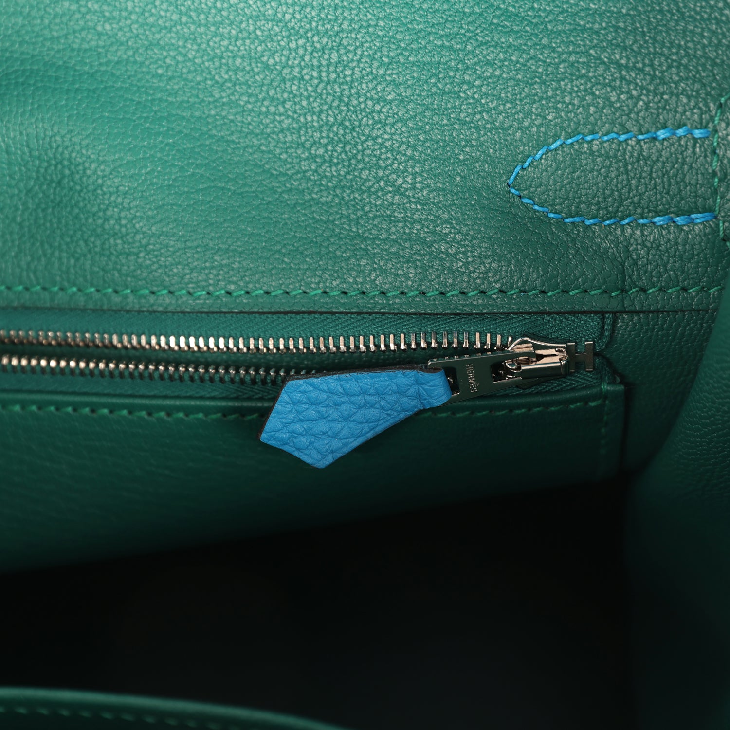 Hermes Birkin 30 Bleu Zanzibar Verso Togo Palladium Hardware