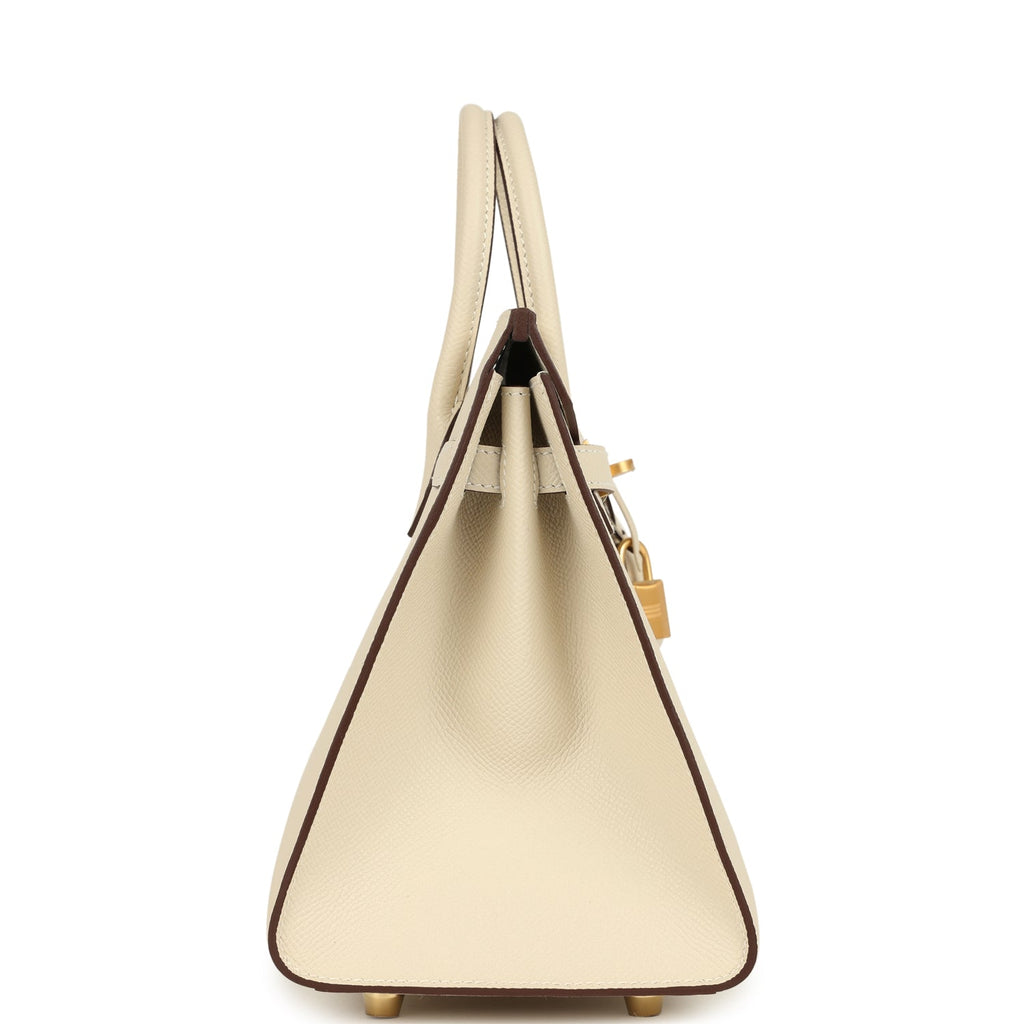 Hermes Special Order (HSS) Birkin Sellier 25 Craie Verso Epsom Brushed Gold Hardware