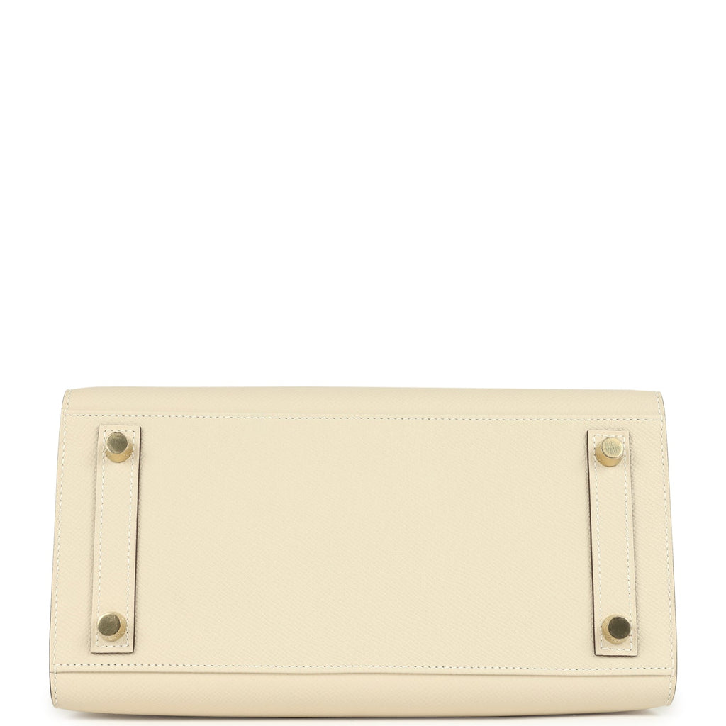 Hermes Special Order (HSS) Birkin Sellier 25 Craie Verso Epsom Brushed Gold Hardware