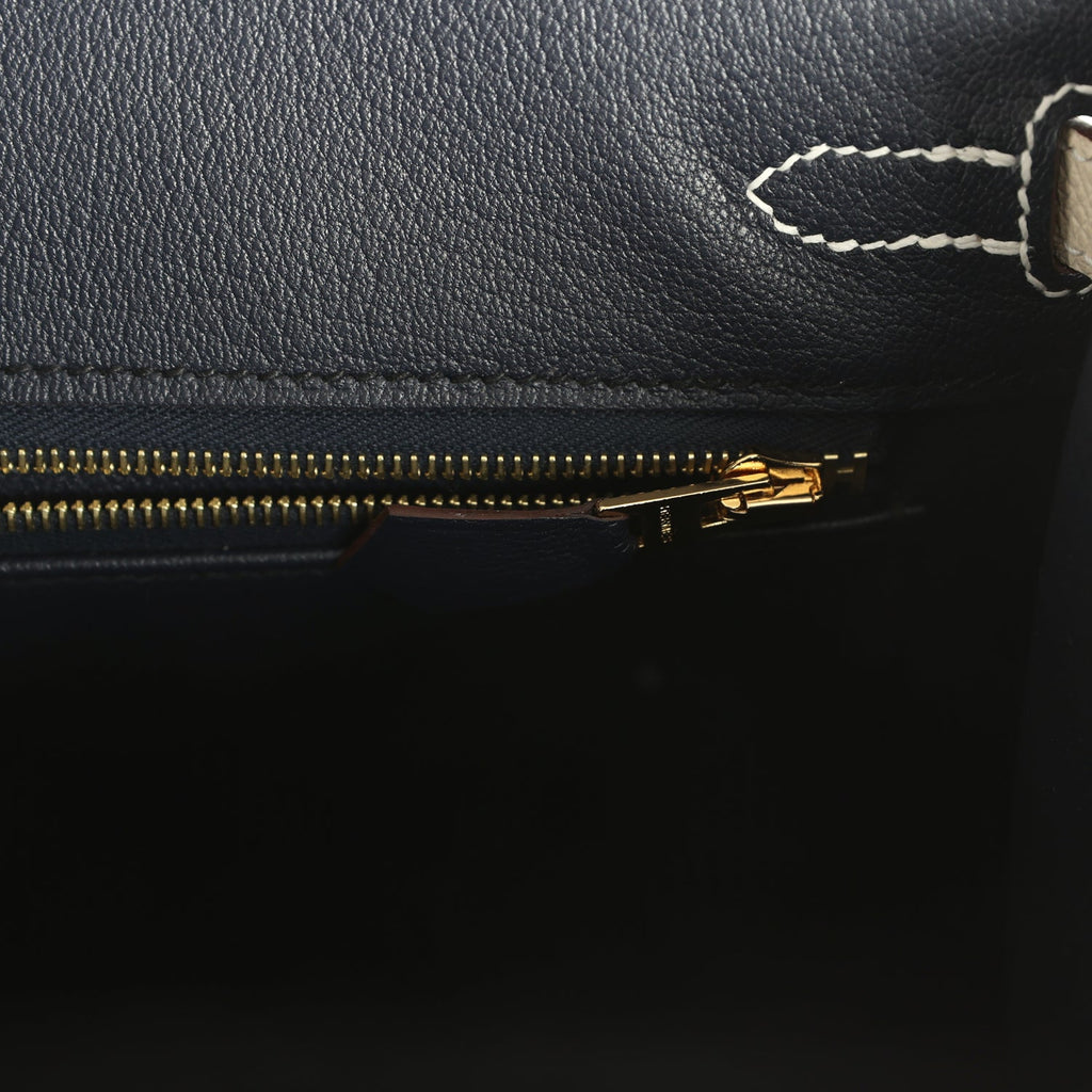 Hermes Special Order (HSS) Birkin Sellier 25 Craie Verso Epsom Brushed Gold Hardware