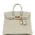 Hermes Birkin 25 Gris Perle Togo Gold Hardware
