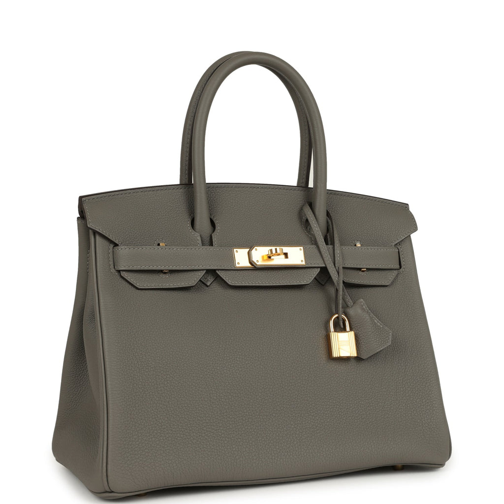 Hermes Birkin 30 Gris Meyer Togo Gold Hardware