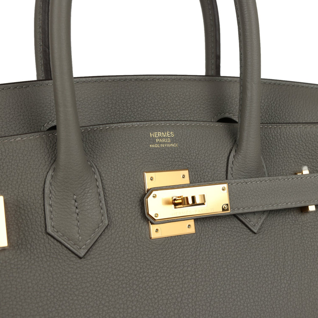 Hermes Birkin 30 Gris Meyer Togo Gold Hardware