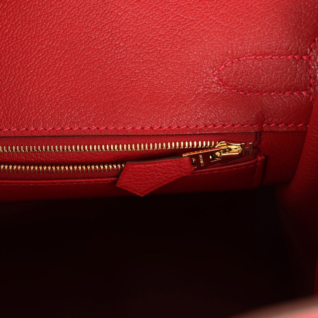 Hermes Birkin 30 Rouge Casaque Togo Gold Hardware