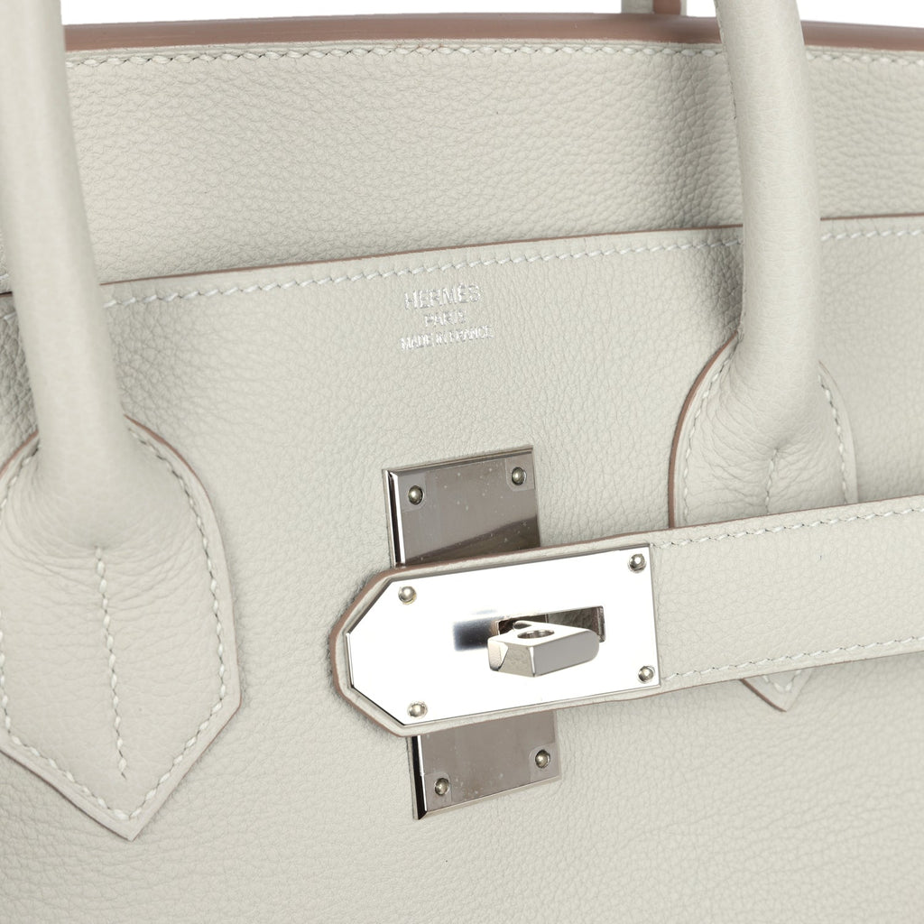 Pre-owned Hermes HAC Birkin 50 "Endless Road" Gris Perle Togo Palladium Hardware
