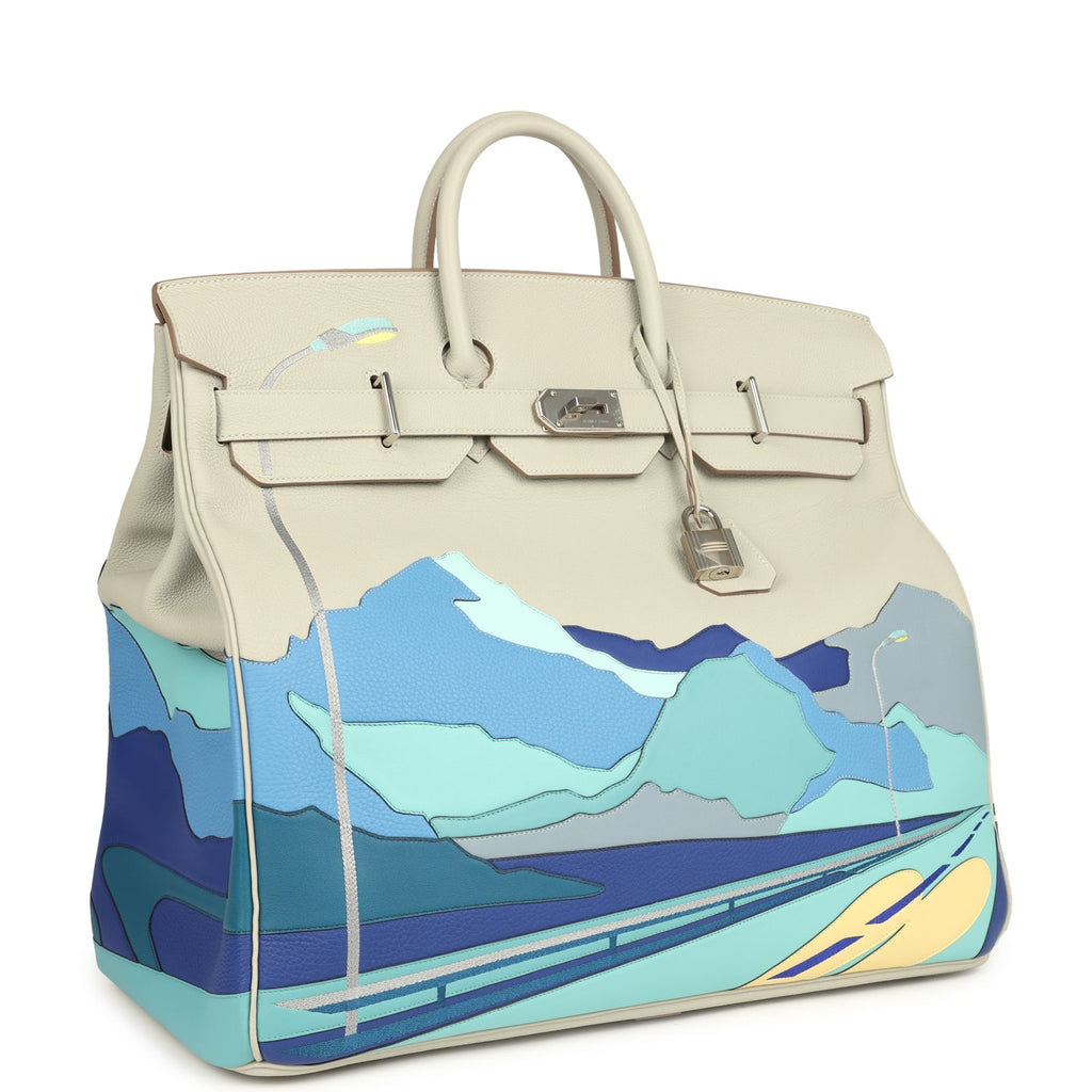 Pre-owned Hermes HAC Birkin 50 "Endless Road" Gris Perle Togo Palladium Hardware