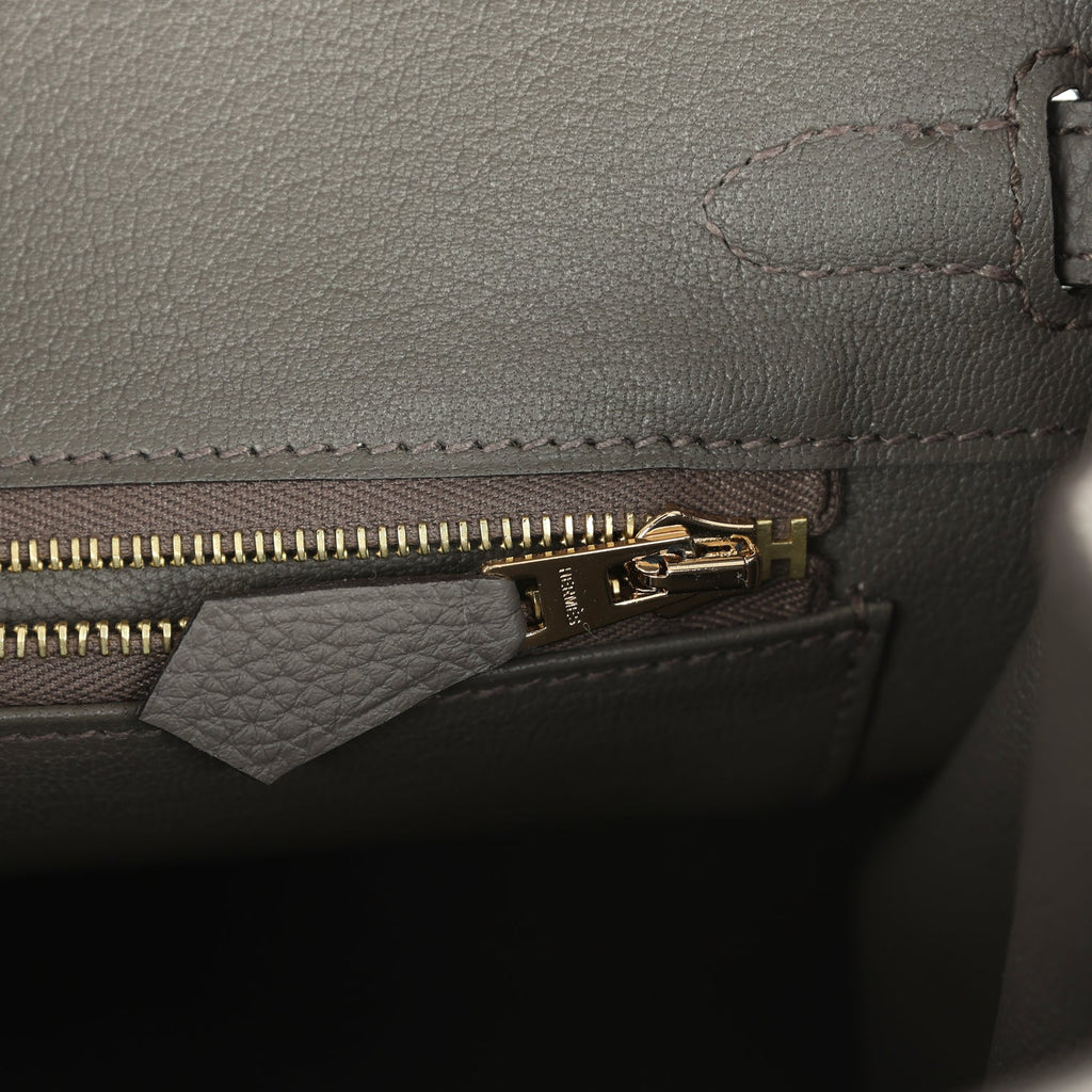 Hermes Birkin 25 Etain Togo Gold Hardware
