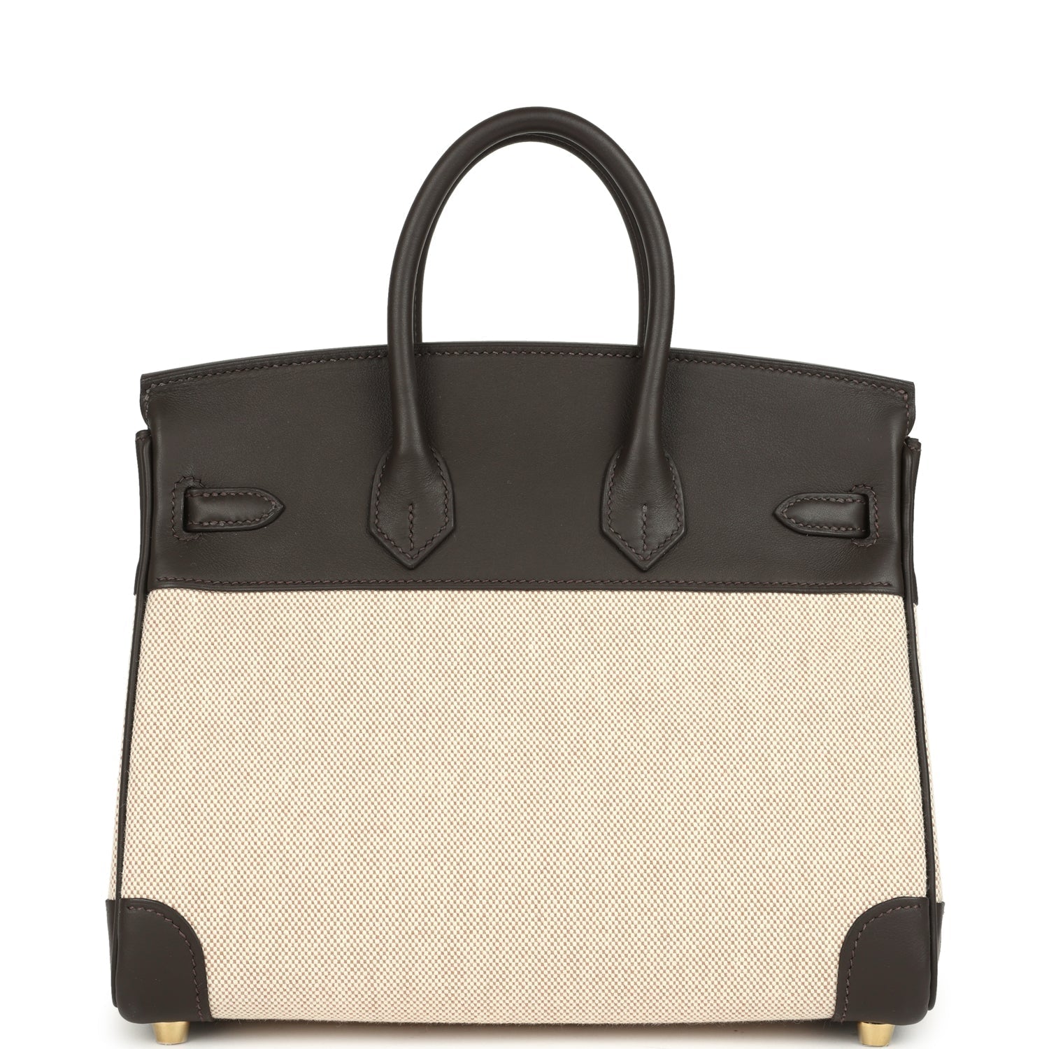 Hermes Birkin 25 Ecru and Beige Toile H Canvas and Bai-Brun Swift Gold Hardware
