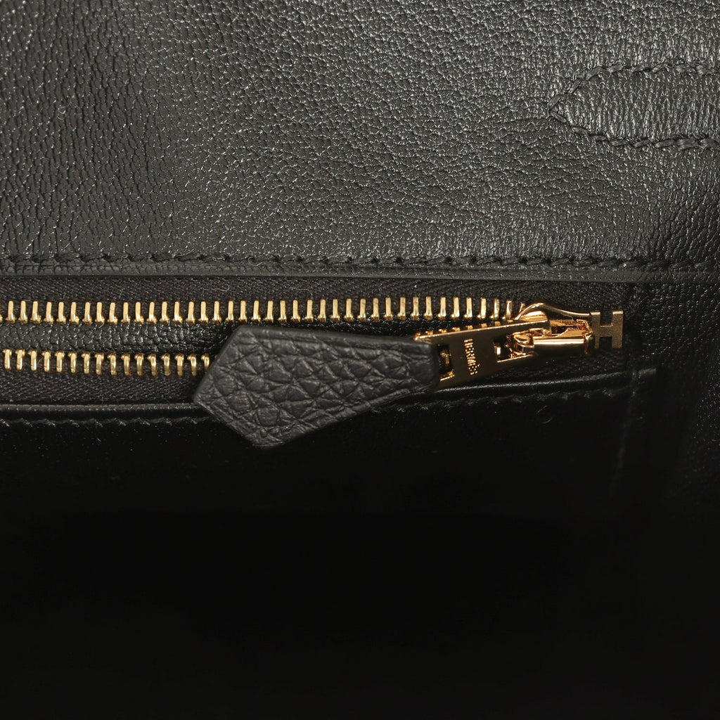 Hermes Birkin 25 Black Togo Permabrass Hardware