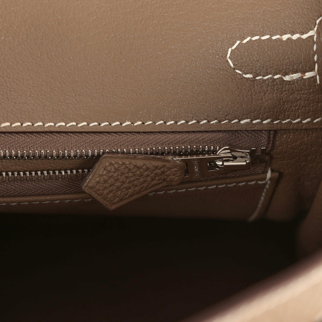 Hermes Birkin 25 Etoupe Togo Palladium Hardware