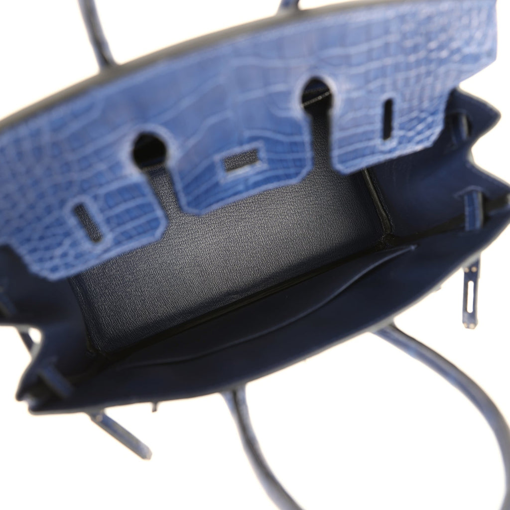 Hermes Birkin 25 Bleu Saphir Matte Alligator Palladium Hardware