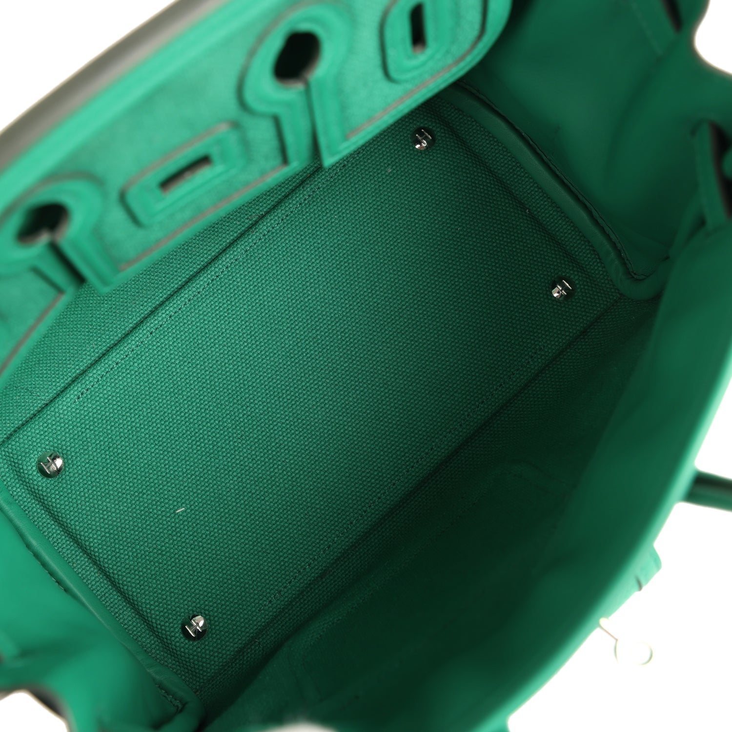 Pre-owned Hermes Birkin Cargo 25 Vert Vertigo Toile H and Swift Palladium Hardware