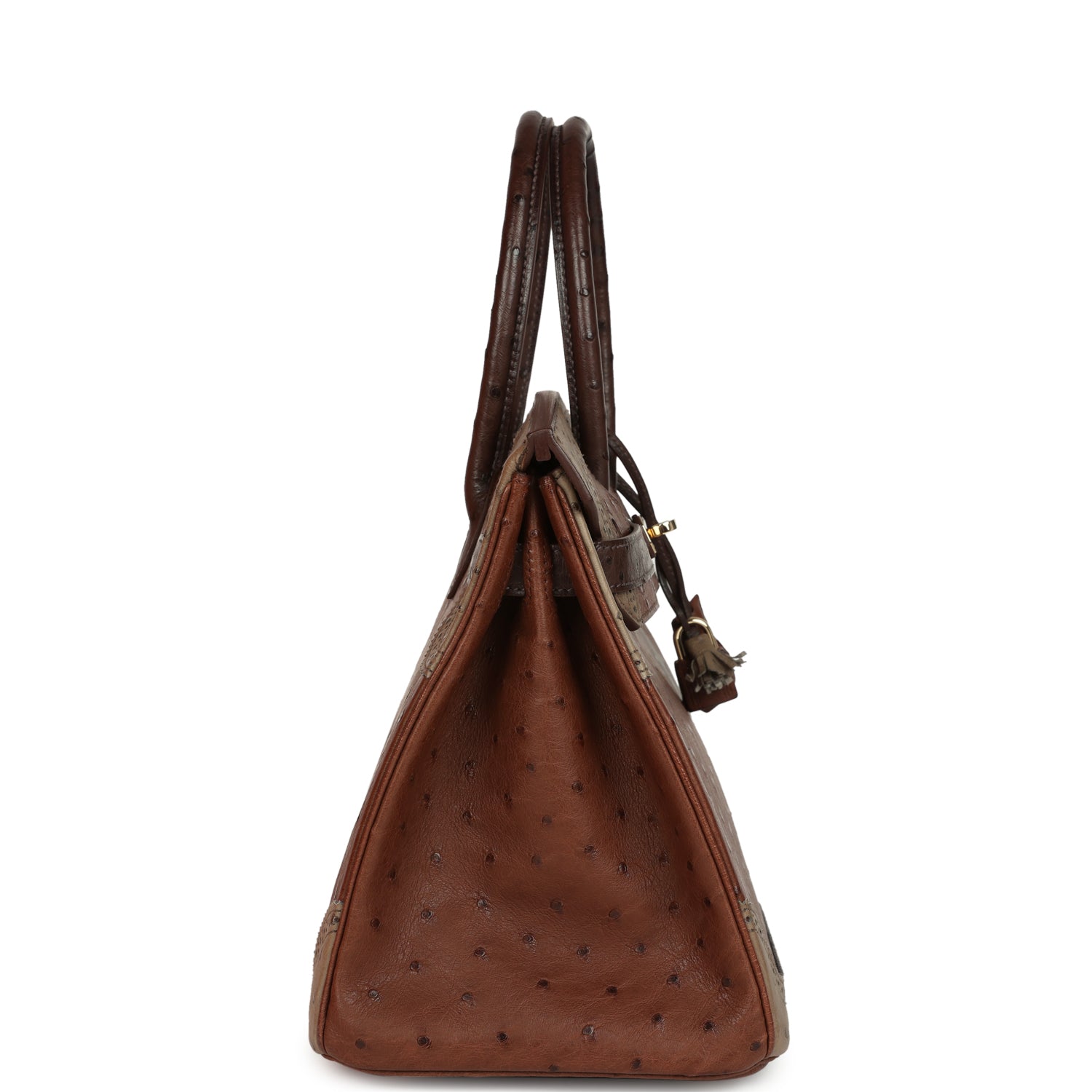 Hermes Birkin Ghillies 30 Etrusque, Mousse & Marron Fonce Ostrich Permabrass Hardware
