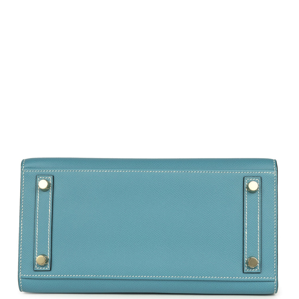 Hermes Birkin Sellier 25 Blue Jean Epsom Gold Hardware