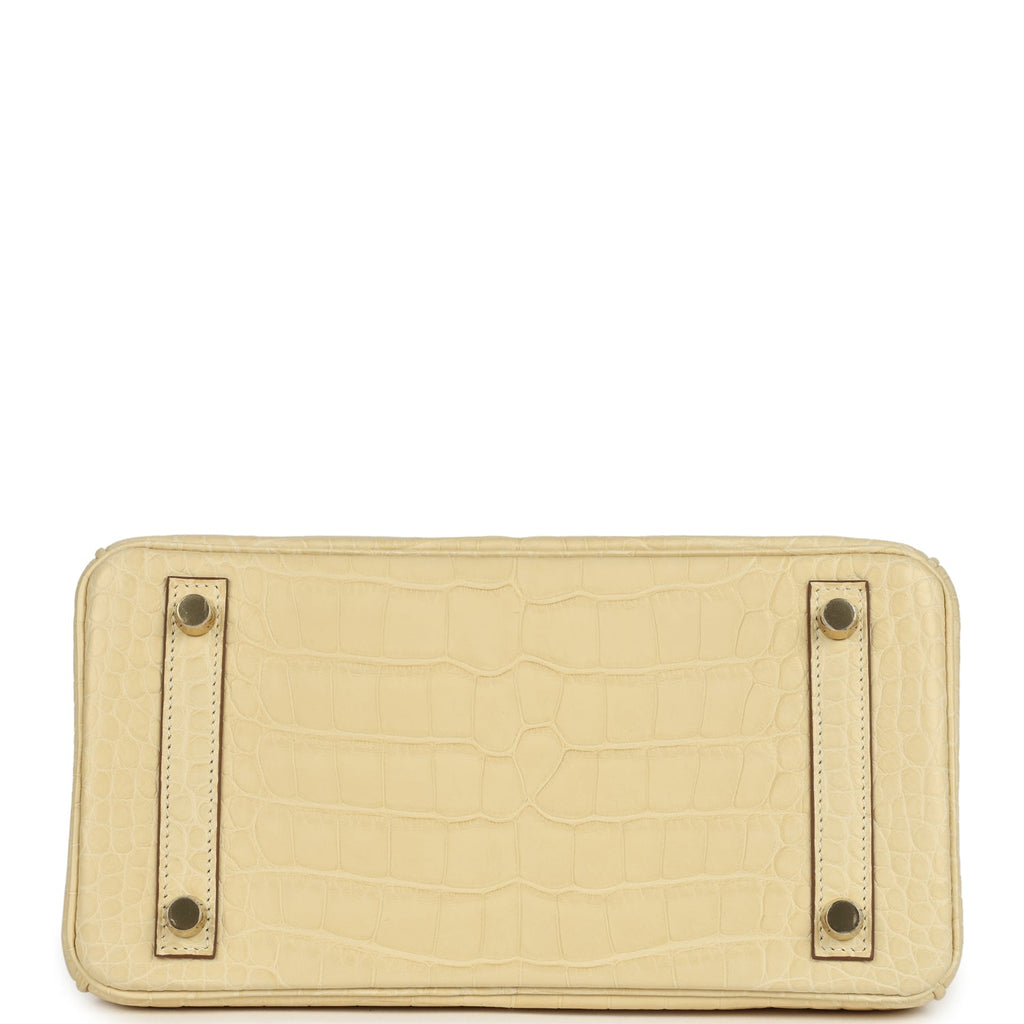 Hermes Birkin 25 Vanille Matte Alligator Gold Hardware