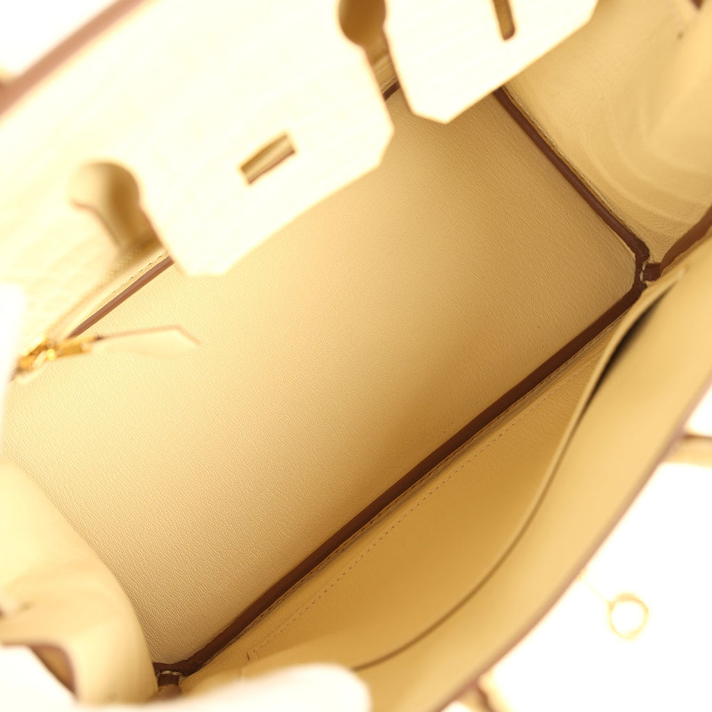 Hermes Birkin 25 Vanille Matte Alligator Gold Hardware